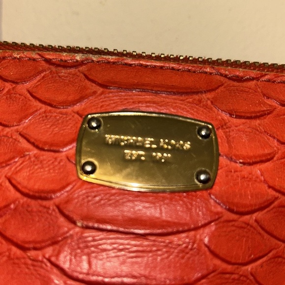 Michael Kors Fiery Red Textured Satchel - Picture 2 of 6